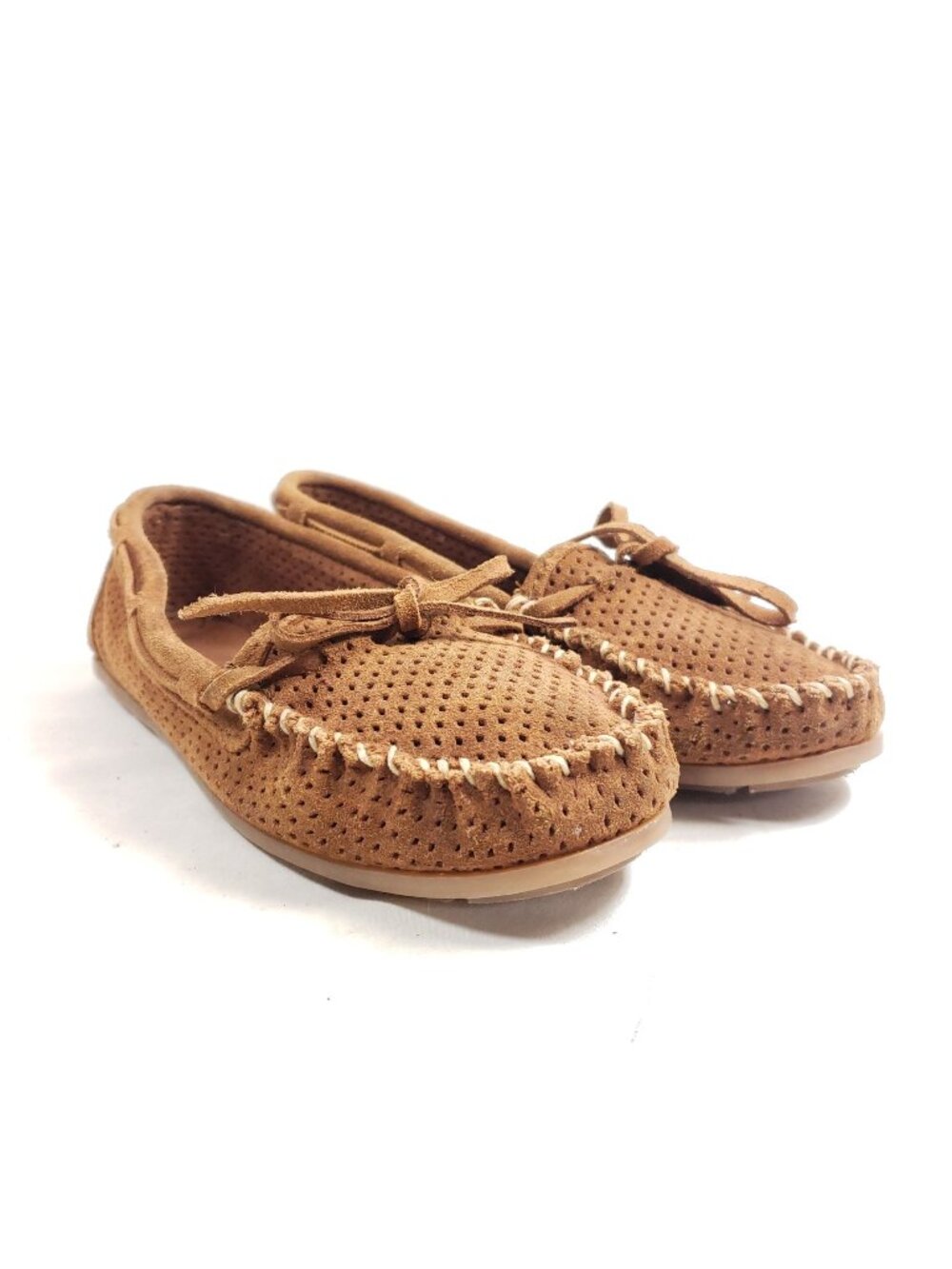 Minnetonka Womens Size 8 Brown Suede Leather Moccasins